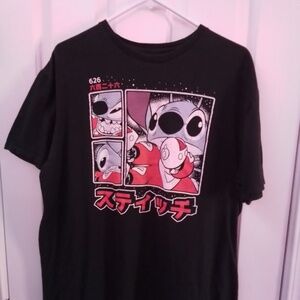 VERY RARE Disney Stitch Katakana Japanese Mens Size Large T-Shirt MUST HAVE